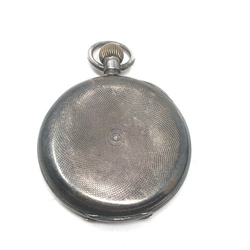 445 - silver full hunter pocket watch thomas russell & son the watch is ticking