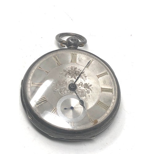 446 - Antique silver dial fusee pocket watch spares or repair