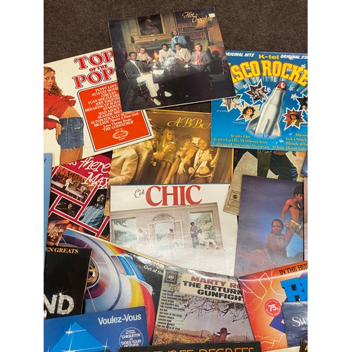 178 - Large selection of assorted genre vinyl records to include The Bee Gees, Boney M, Neil Diamond etc