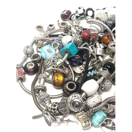 380 - 600g Sterling Silver mixed brand charms & charm bracelets