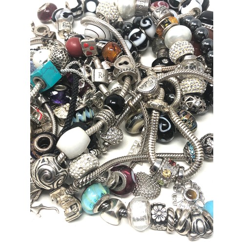 380 - 600g Sterling Silver mixed brand charms & charm bracelets