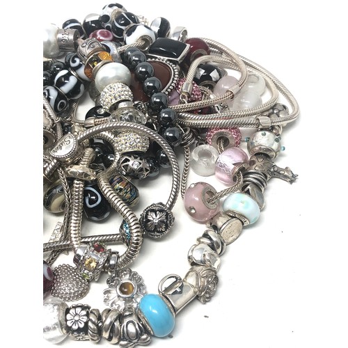 380 - 600g Sterling Silver mixed brand charms & charm bracelets