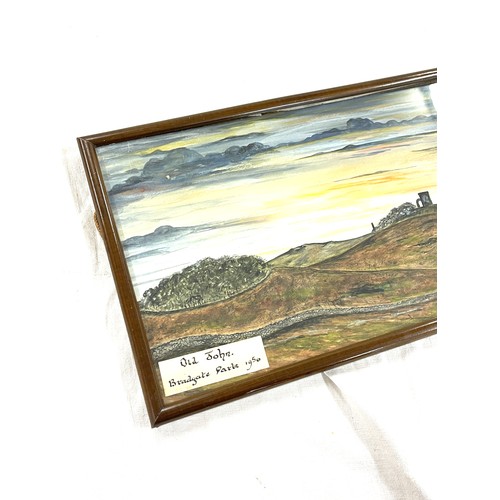 159 - Framed painting of Old John, Bradgate Park 1956 by J.H Southgate, measures approx 15 inches by 9.5in... 