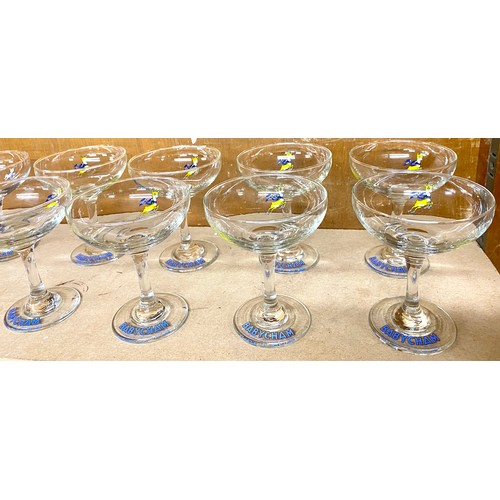 151 - Set of 8 plus two other vintage baby cham glasses overall good condition