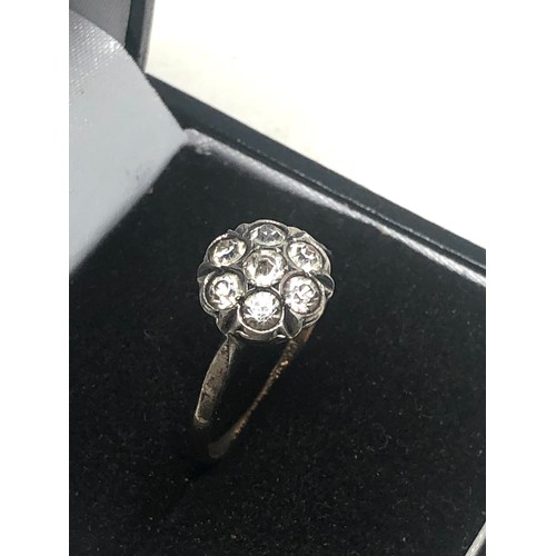 266 - 9ct Gold & Sterling Silver Floral paste Ring (2.4g)