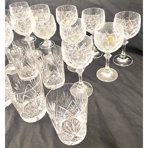 273 - Set of six crystal whisky glasses and a set of twelve Echt Bleikristel Zwiessel Crystal wine glasses