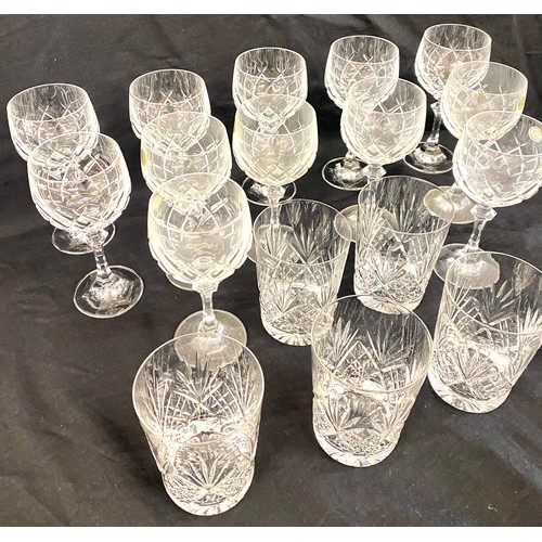 273 - Set of six crystal whisky glasses and a set of twelve Echt Bleikristel Zwiessel Crystal wine glasses