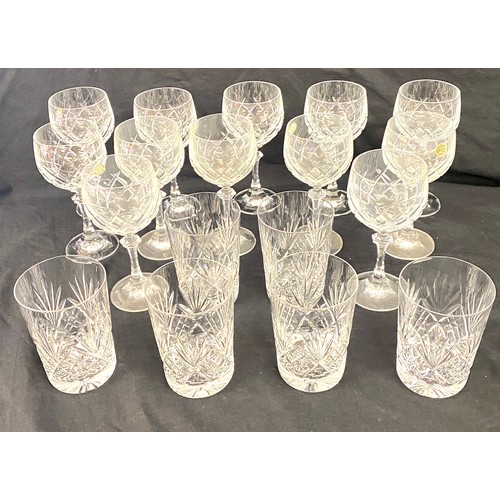 273 - Set of six crystal whisky glasses and a set of twelve Echt Bleikristel Zwiessel Crystal wine glasses