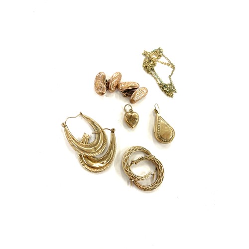 396 - Selection of gold toned jewellery includes earrings, cufflinks and pendants etc