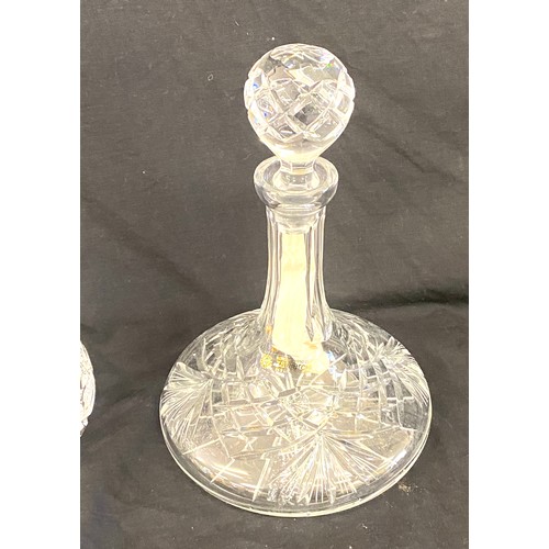 169 - Edinburgh Crystal whiskey decanter, Zawiercie crystal decanter both with stoppers both in good overa... 