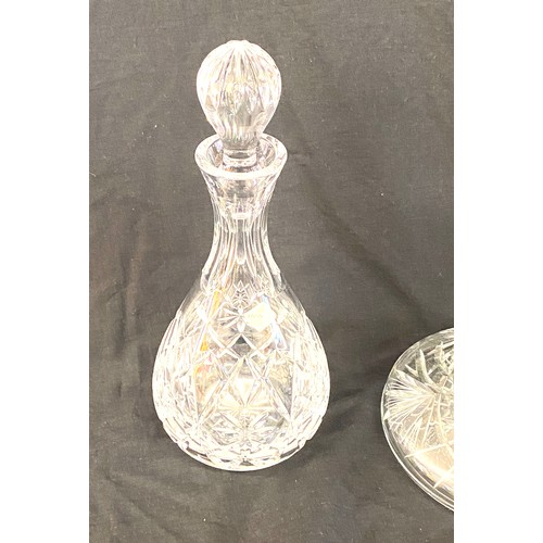 169 - Edinburgh Crystal whiskey decanter, Zawiercie crystal decanter both with stoppers both in good overa... 