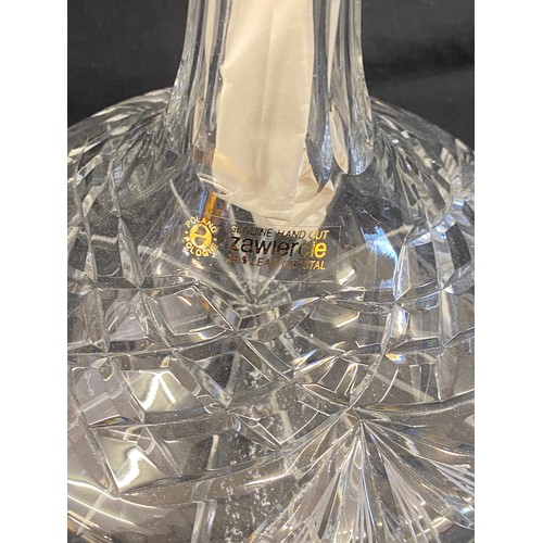 169 - Edinburgh Crystal whiskey decanter, Zawiercie crystal decanter both with stoppers both in good overa... 