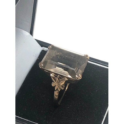 317 - 9ct Gold Smokey Quartz Dress Ring (6.8g)