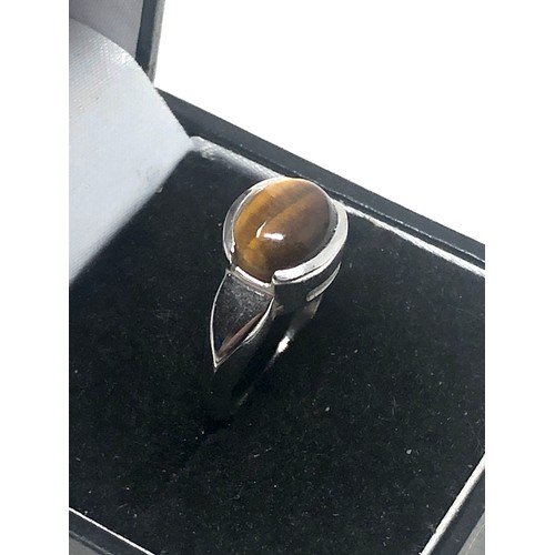 269 - 9ct White Gold Tiger's Eye Ring (4.5g)