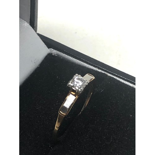 248 - 14ct Gold & Platinum Fronted Diamond Ring (1.8g)