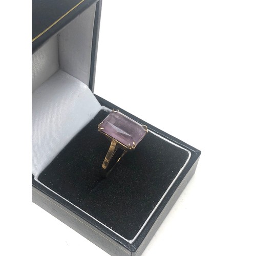 282 - 9ct Gold Cutwork Framed Amethyst Ring (3.8g)