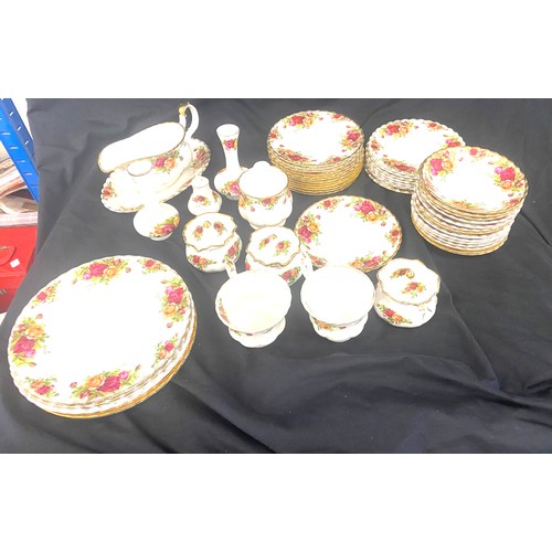 162 - A selection of 52 pieces of Royal Albert Old Country Rose pottery to include cake plates, sandwich p... 