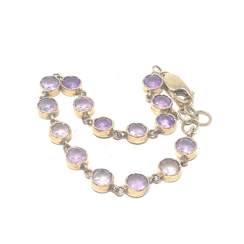 278 - 9ct Gold Amethyst Bracelet (8.2g)