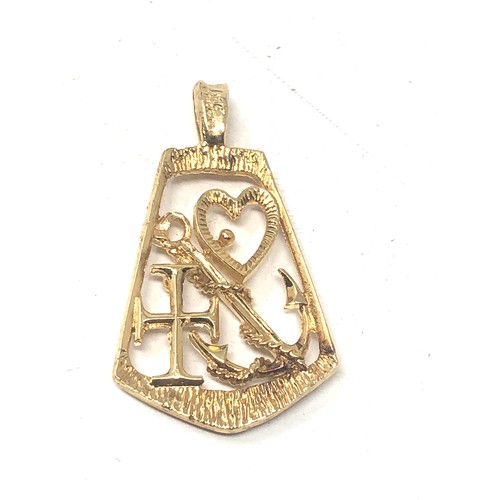 357 - 9ct Gold Faith, Hope & Love Pendant (1.7g)