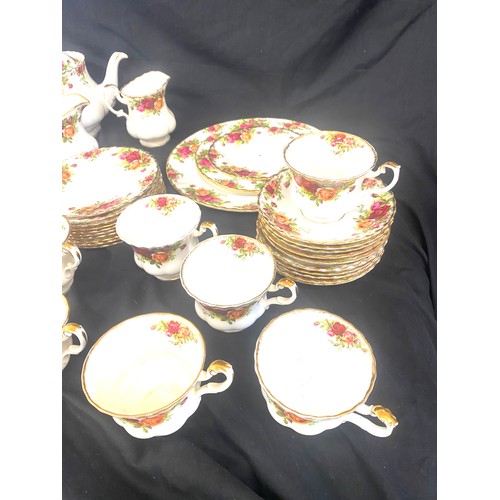 301 - Royal Albert Old Country Rose 10 place setting tea service to include tea pot, milk jug, cake stand ... 