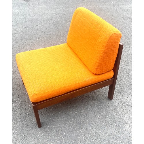 533 - 60's retro teak chair with upholstered cushions