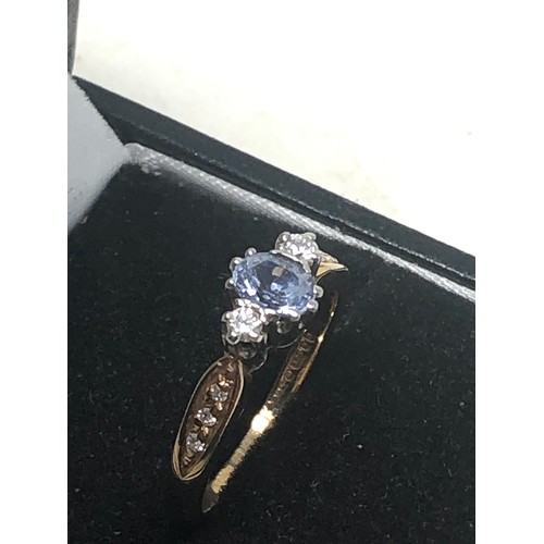 226 - 9ct Gold Sapphire & Diamond Dress Ring (2.2g)