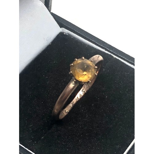 216 - 9ct Gold Antique Citrine Solitaire Ring (1.7g)