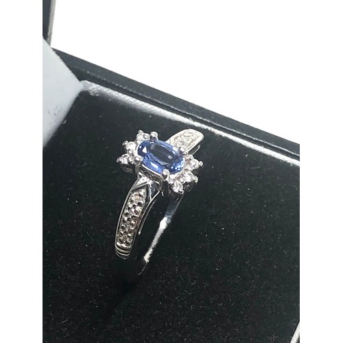 209 - 9ct White Gold Sapphire & Diamond Cluster Dress Ring (3g)