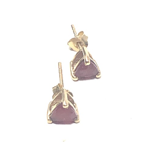 221 - 9ct Gold Ruby Stud Earrings (0.9g)