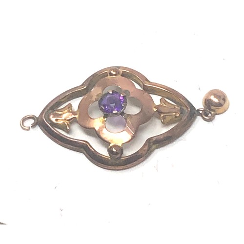 146 - 9ct Gold Vintage Amethyst Pendant (1.4g)