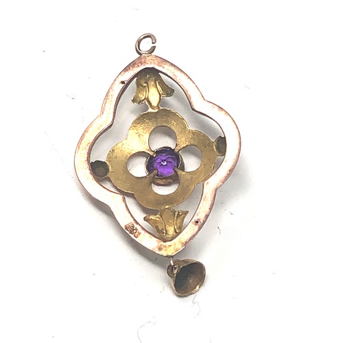 146 - 9ct Gold Vintage Amethyst Pendant (1.4g)