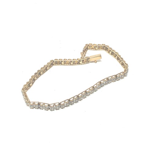 147 - 9ct Gold Diamond Tennis Bracelet (7.5g)