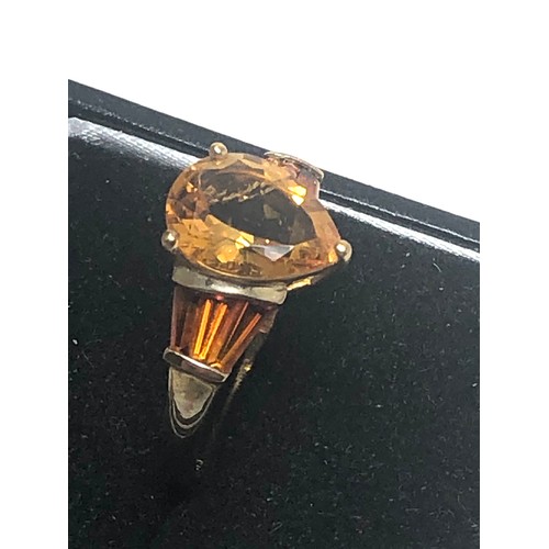 249 - 9ct Gold Citrine Fronted Ring (3.3g)