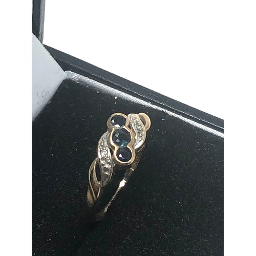 230 - 9ct Gold Diamond & Sapphire Ring (1.5g)