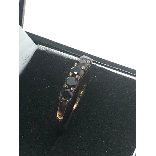 358 - 9ct Gold Black Diamond Fronted Ring (1.9g)