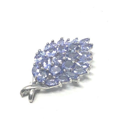 322 - 9ct White Gold Tanzanite Cluster Pendant (2.6g)