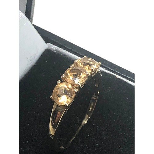 242 - 9ct Gold Citrine Fronted Ring (1.9g)