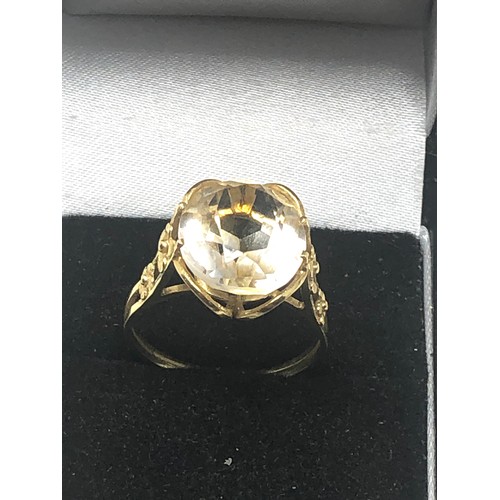 274 - 18ct Gold Cutwork Framed Citrine Ring (4.5g)