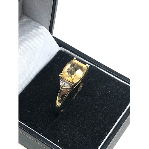 286 - 9ct Gold Diamond & Citrine Ring (3g)