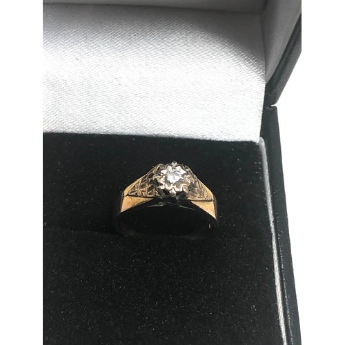 160 - 9ct Gold Vintage Diamond Solitaire Ring (2.4g)