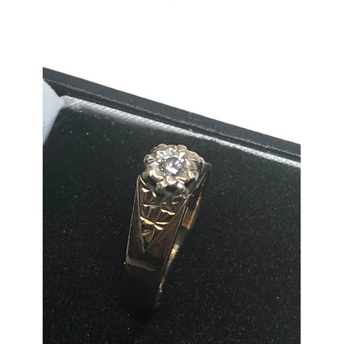 160 - 9ct Gold Vintage Diamond Solitaire Ring (2.4g)