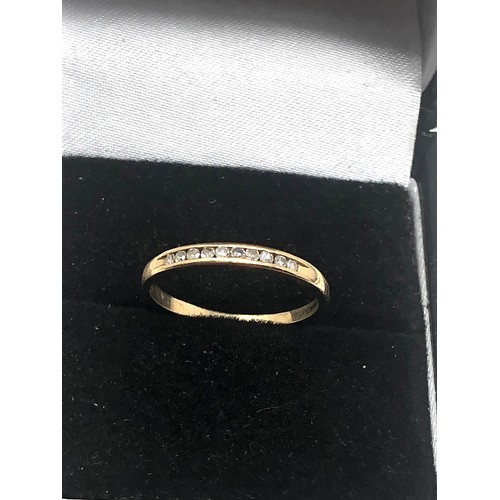 176 - 9ct Gold Diamond Channel Setting Ring (1g)