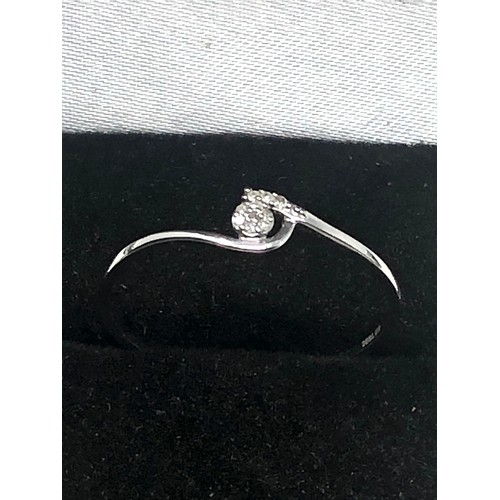 190 - 9ct White Gold Diamond Dress Ring (0.7g)