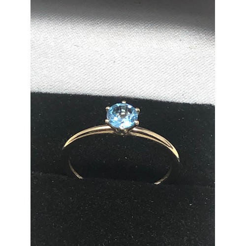 192 - 9ct Gold Blue Topaz Solitaire Ring (1.3g)