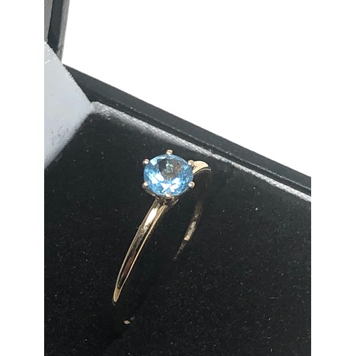 192 - 9ct Gold Blue Topaz Solitaire Ring (1.3g)