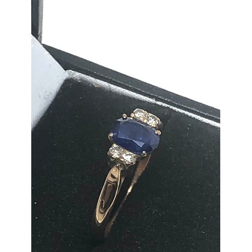 363 - 10ct Gold Diamond And Sapphire Ring (2.5g)