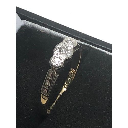 295 - 18ct Gold & Platiunum Diamond Fronted Ring (2.2g)