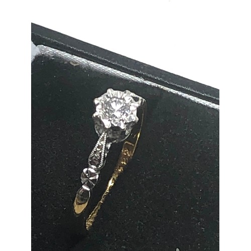 294 - 18ct Gold Diamond Solitaire Cathedral Setting Ring (2.7g)