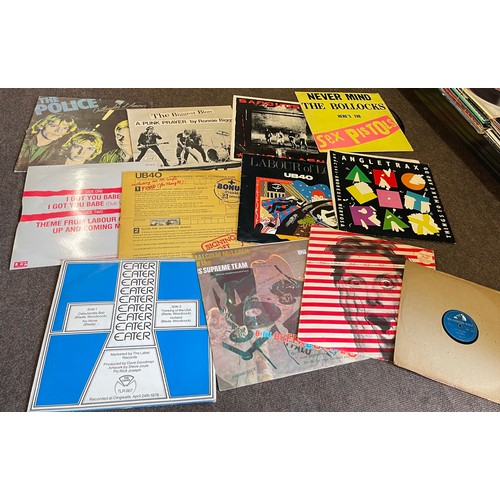 185 - Selection of records to include Sex Pistols, The Police, UB40, Skids, etc