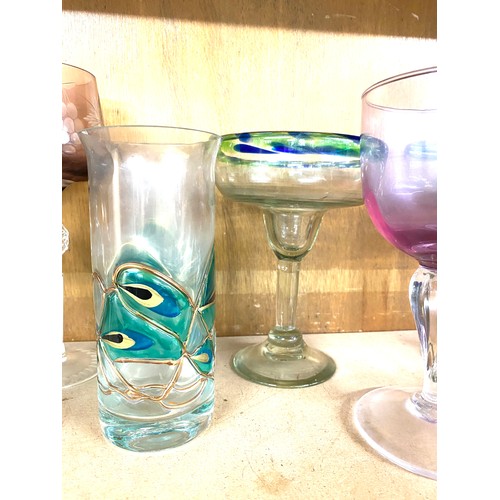 28 - A selection of coloured glassware